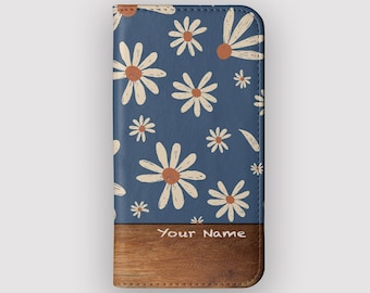 Daisy Days Vintage Boho Wallet Case for Samsung Galaxy and Apple iPhones