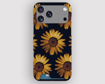 Night Sunflower Floral Boho Card Holder Case for Apple iPhone and Samsung Galaxy