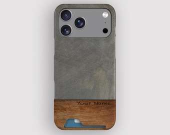 Brushed Metal Grunge Modern Card Holder Case for Apple iPhone and Samsung Galaxy