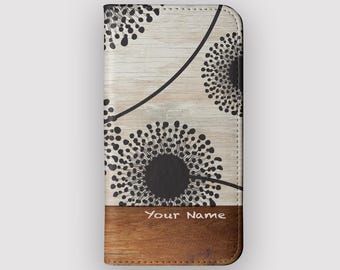 Etui portfelowe Dark Dandy Dandelion | Botaniczne etui ochronne Folio | Pasuje do iPhone&#39;a 16, 15, 14, 13, Samsunga Galaxy S25, S24, S23, S22