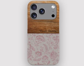 Antique Pink Floral Toile Phone Case for iPhone 17, Air, 16, 15, 14, 13