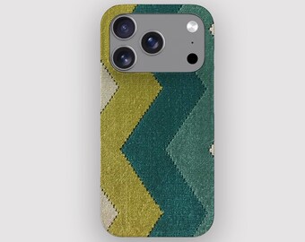 Teal Zag Chevron Retro Phone Case for Apple iPhone, Samsung Galaxy and Google Pixel