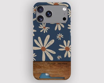 Daisy Days Card Case | Boho iPhone 18 Pro, 17, 16 Plus, 15, 14, 13
