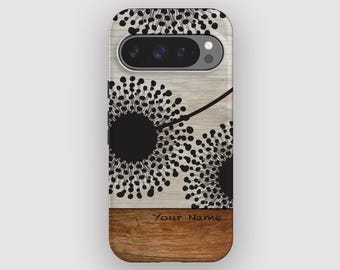 Dark Dandy Botanical Floral Phone Case for Pixel 10, 9A, 9, 8, 7, 6