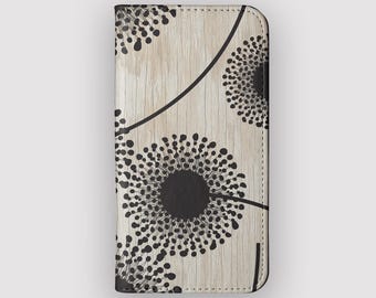 Dark Dandy Botanical Floral Wallet Case for Samsung Galaxy and Apple iPhones