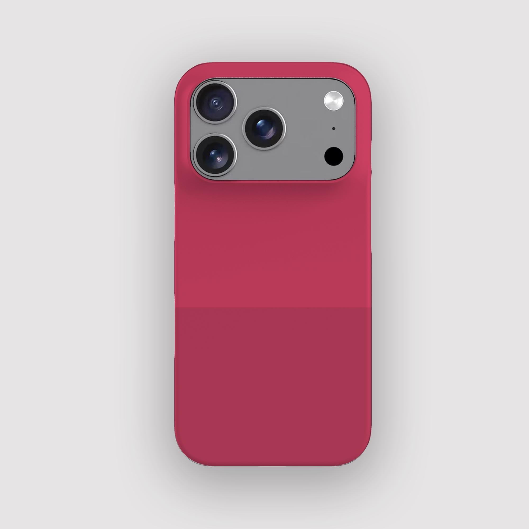IPhone 17、Air、16、15、14、13 用の滑らかなラズベリー色のシンプル 