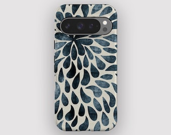 Blue Splash Abstract Petal Phone Case for Pixel 10, 9A, 9, 8, 7, 6