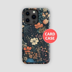 FLORAL DISPLAY Card Holder Case | For iPhone 15, iPhone 14, iPhone 13, Samsung S22, Samsung S21 | Vibrant Card Phone Case