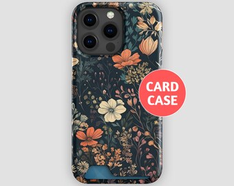 FLORAL DISPLAY porte-cartes | Pour iPhone 15, iPhone 14, iPhone 13, Samsung S22, Samsung S21 | Étui pour portable aux couleurs vives