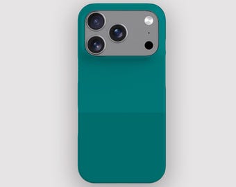 Teal Darkness Solid Simple Phone Case | for iPhone 17 Pro Max, 16, 15, 14, 13, 12, 11. MagSafe Option