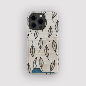 Botanische kaarthouder met losse bladeren | Opbergetui voor kaartenblad | Geschikt voor iPhone 16, 15 Pro Max, 14, 13 Mini, Samsung Galaxy S22, S21 Plus