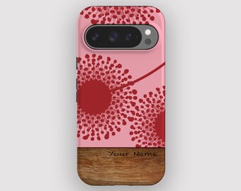 Pink Dandy Dandelion Floral Phone Case for Google Pixel, Apple iPhone and Samsung Galaxy