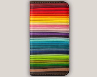 RAINBOW FOLDS Wallet Phone Case | For Galaxy S23, Galaxy S22, Galaxy S21, S10, iPhone 15, iPhone 14, 13, 12, 11 | Aesthetic Flip Case