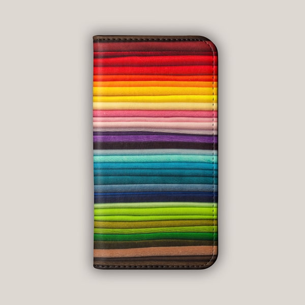RAINBOW FOLDS Wallet Phone Case | For Galaxy S23, Galaxy S22, Galaxy S21, S10, iPhone 15, iPhone 14, 13, 12, 11 | Aesthetic Flip Case
