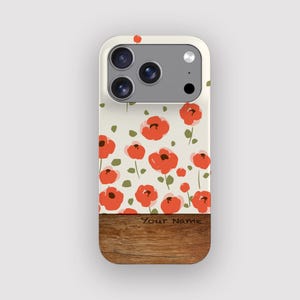 Funda para teléfono Wild Poppies / Cottagecore para iPhone 18 Pro, 17, 16 Plus, 15, 14, 13