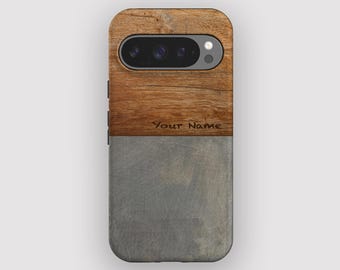 Capa para celular moderna com efeito grunge em metal escovado para Google Pixel, Apple iPhone e Samsung Galaxy.