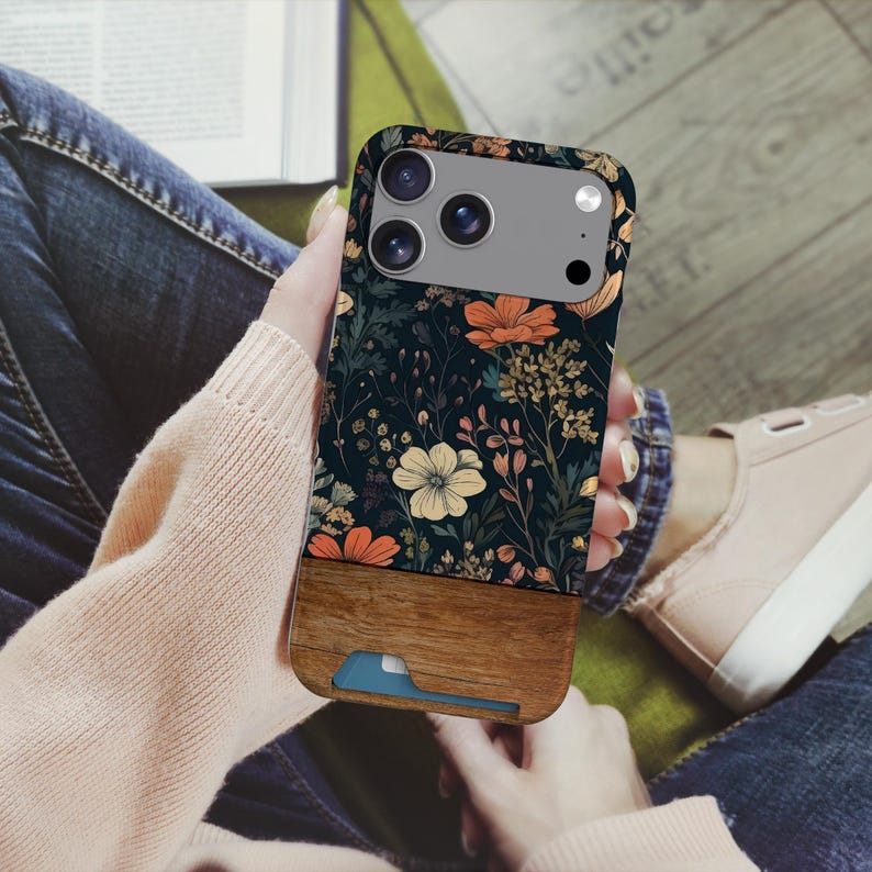 Floral Display Card Case | Vintage iPhone 18 Pro, 17, 16 Plus, 15, 14, 13 image 4
