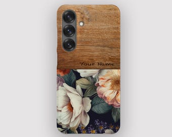 White Florals Phone Case | Vintage Samsung S26 Ultra, S25, S24 Plus, S23, S22, S21