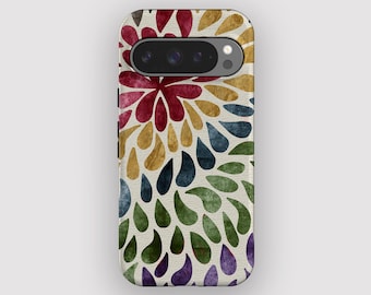Rainbow Drop Abstract Petal Phone Case for Pixel 10, 9A, 9, 8, 7, 6