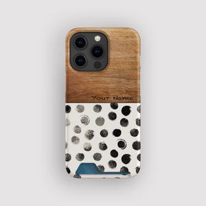 Etui na karty Messy Spot Geometric | Etui do przechowywania kart w kropki | Pasuje do iPhone'a 16, 15 Pro Max, 14, 13 Mini, Samsunga Galaxy S22, S21 Plus