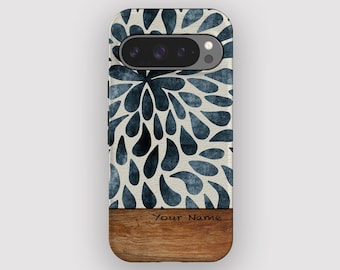 Blue Splash Abstract Petal Phone Case for Pixel 10, 9A, 9, 8, 7, 6
