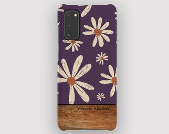 Purple Daisy Phone Case | Abstract Floral Samsung S25 Case. Cute Retro Design. Fits Galaxy S25 Plus, S24 Ultra, S24 FE, S23, S22