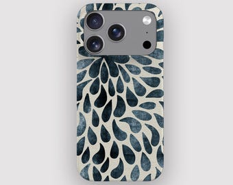 Blue Splash Abstract Boho Phone Case | for iPhone 17 Pro Max, 16, 15, 14, 13, 12, 11. MagSafe Option
