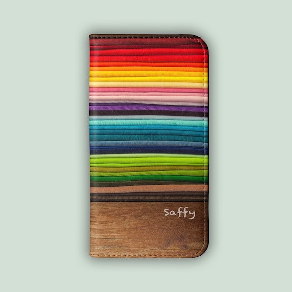 RAINBOW FOLDS Wallet Phone Case | For Galaxy S23, Galaxy S22, Galaxy S21, S10, iPhone 15, iPhone 14, 13, 12, 11 | Cute Flip Case