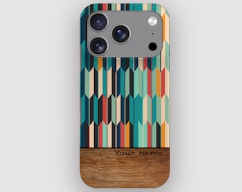 Respect Colour Geometric Retro Phone Case for Apple iPhone, Samsung Galaxy and Google Pixel