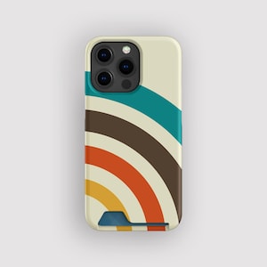Estuche retro marrón llamativo para tarjetas / Estuche retro delgado / Compatible con iPhone 16, 15 Pro Max, 14, 13 Mini, Samsung Galaxy S22, S21 Plus