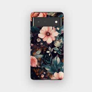 Floral Blush Phone Case - Vintage Floral Design, Fits Pixel 9A, 9, 8, 7