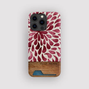 Porte-cartes Vibrant Drops Petal | Slim Case goutte d'encre | Compatible avec iPhone 16, 15 Pro Max, 14, 13 Mini, Samsung Galaxy S22, S21 Plus