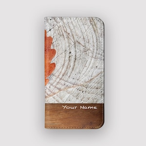 First Fall Floral Wallet Case | Leaf Protective Folio Case | Fits iPhone 16, 15, 14, 13, Samsung Galaxy S25, S24, S23, S22