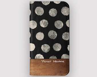 Foil Spot Dot Abstract Wallet Case for Samsung Galaxy and Apple iPhones