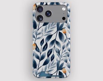 Blue Fields Botanical Cottagecore Card Holder Case for Apple iPhone and Samsung Galaxy
