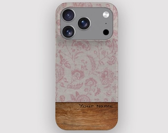 Antique Pink Floral Vintage Phone Case for Apple iPhone, Samsung Galaxy and Google Pixel