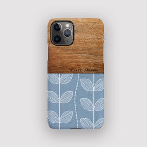 Modern Blue Phone Case - Retro Nordic Design, Fits iPhone 16 Pro, 16e, 15, 14, 13