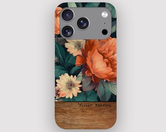 Levendige bloemenprint vintage telefoonhoesje voor Apple iPhone, Samsung Galaxy en Google Pixel