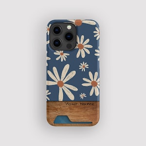 Porte-cartes floral Daisy Days | Étui de rangement pour cartes marguerite | Compatible avec iPhone 16, 15 Pro Max, 14, 13 Mini, Samsung Galaxy S22, S21 Plus