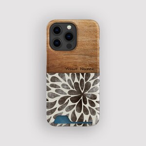 Custodia porta carte Mud Splash Petal / Custodia sottile Ink Drop / Adatta per iPhone 16, 15 Pro Max, 14, 13 Mini, Samsung Galaxy S22, S21 Plus