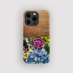 September Stroll Floral Card Holder Case | Flower Card Storage Case | Fits iPhone 16, 15 Pro Max, 14, 13 Mini, Samsung Galaxy S22, S21 Plus