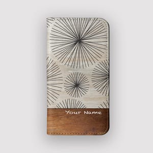 Strong Spread Dandelion Wallet Case | Botanical Vegan Leather Folio Case | Fits iPhone 16, 15, 14, 13, Samsung Galaxy S25, S24, S23, S22