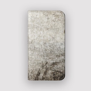 Funda tipo cartera urbana Faded Notes / Funda tipo libro de piel vegana pintada / Compatible con iPhone 16, 15, 14 y 13, y Samsung Galaxy S25, S24, S23 y S22