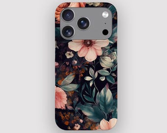 Floral Blush Pink Vintage Phone Case for Apple iPhone 17, 16, 15. MagSafe Option