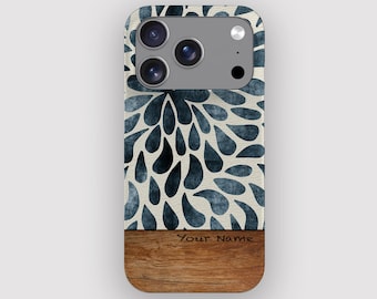 Blue Splash Abstract Petal Phone Case for iPhone 17, Air, 16, 15, 14, 13