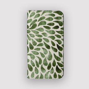 Sage Shower Wallet Case | Boho iPhone 18 Pro, 17, 16, Samsung S26, S25, S24