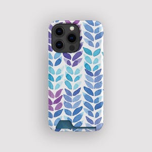 Ocean Waves pastelkleurige kaarthouder | Oceaan kaarthouder | Geschikt voor iPhone 16, 15 Pro Max, 14, 13 Mini, Samsung Galaxy S22, S21 Plus