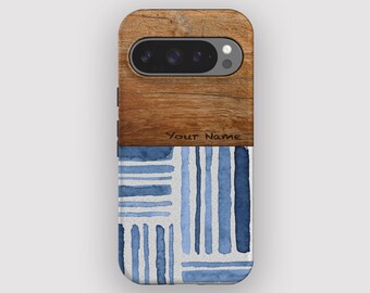 Grid Stripes Striped Watercolour Phone Case for Pixel 10, 9A, 9, 8, 7, 6