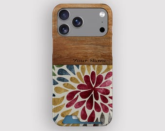 Rainbow Drop Abstract Boho Card Holder Case for Apple iPhone and Samsung Galaxy
