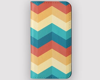 Retro Rainbow Wallet Case | Abstract iPhone 18 Pro, 17, 16, Samsung S26, S25, S24